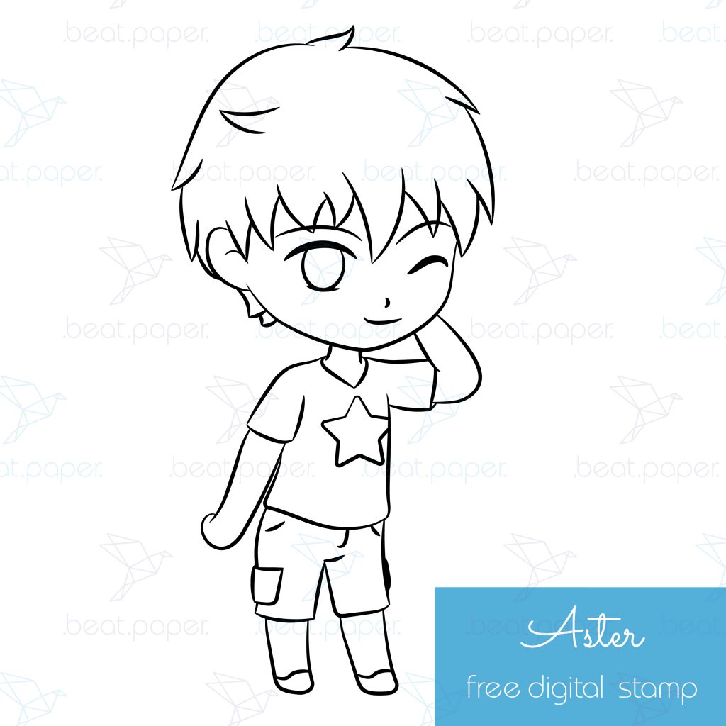 Sello digital gratis para colorear de beat paper