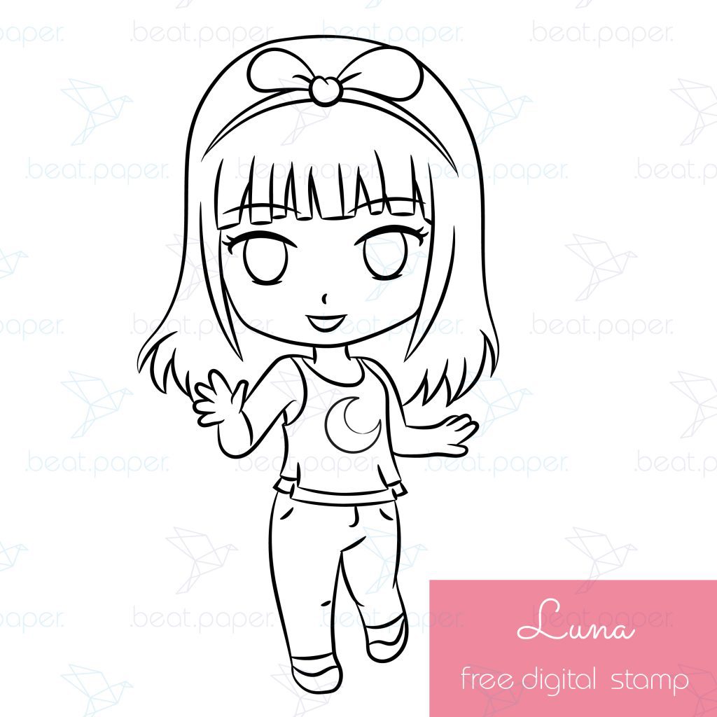 Sello digital gratis para colorear de beat paper