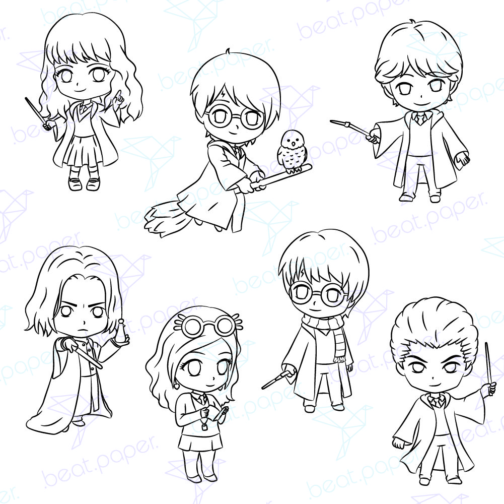 Harry Potter Hogwarts Sellos digitales para colorear | ..