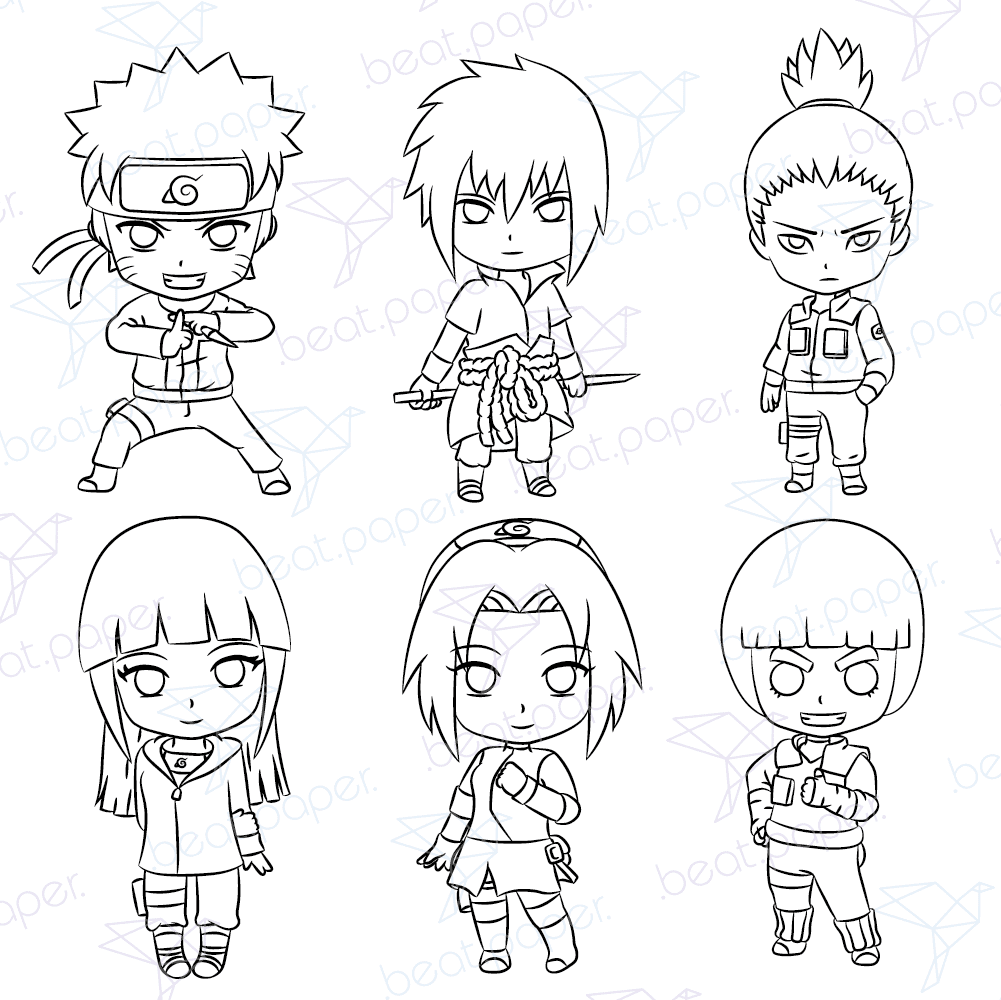 sellos digitales para colorear | Naruto y amigos | ..