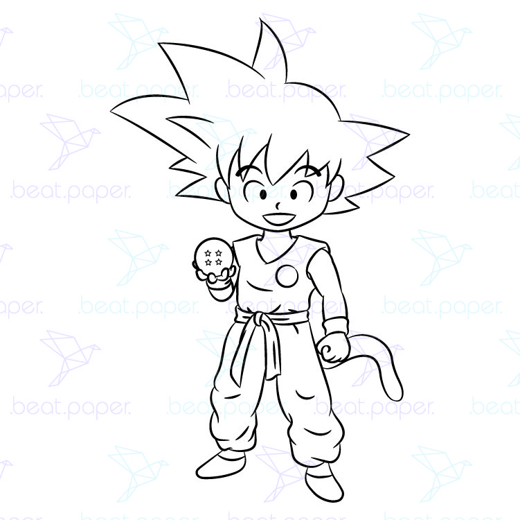 Sello digital de Goku Dragon ball para colorear | Dragon Ball | ..