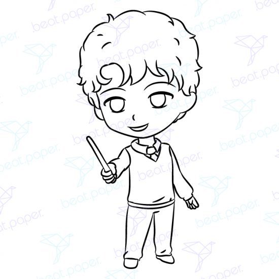 Diseño digital de Harry Potter para colorear, scrapbook o manualidades