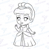 Diseño digital de princesa disney para colorear, scrapbook o manualidades