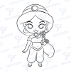 Diseño digital de princesa disney para colorear, scrapbook o manualidades