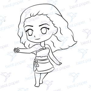 Diseño digital de princesa disney para colorear, scrapbook o manualidades