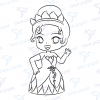 Diseño digital de princesa disney para colorear, scrapbook o manualidades