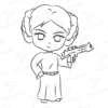 Diseño digital de star wars disney para colorear, scrapbook o manualidades Han Solo y Leia Organa