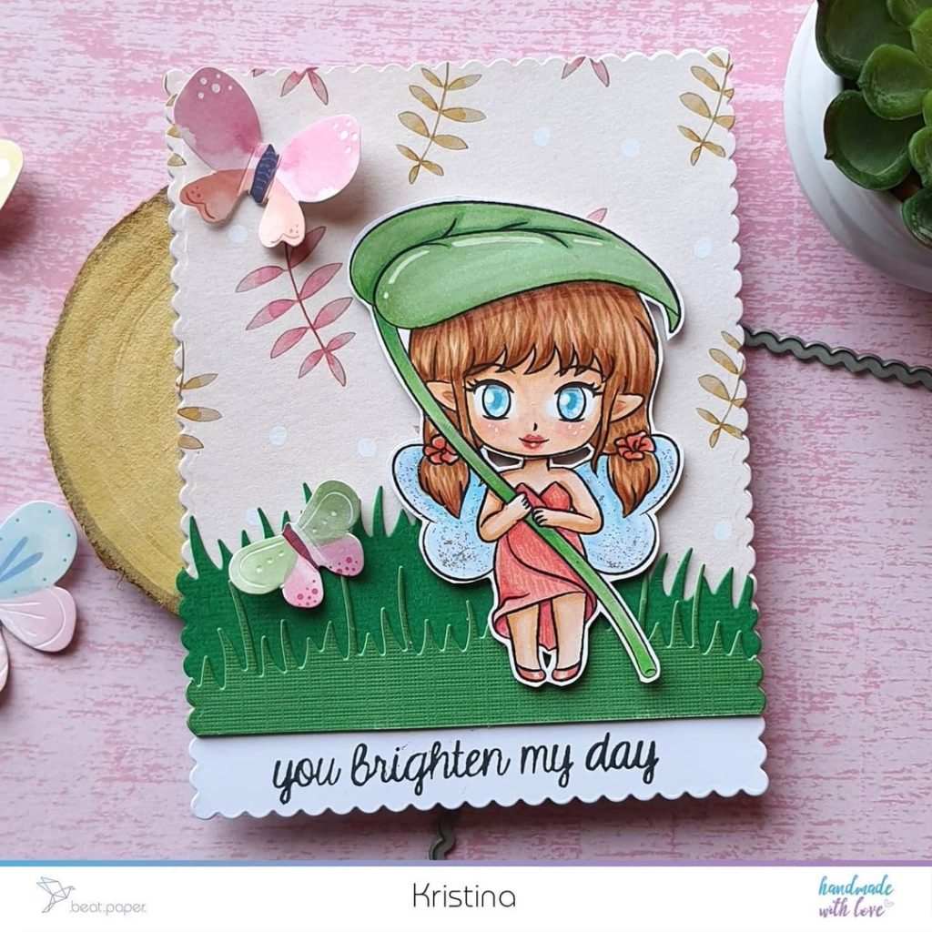 Tarjeta de primavera Diseño digital para colorear, scrapbook o manualidades