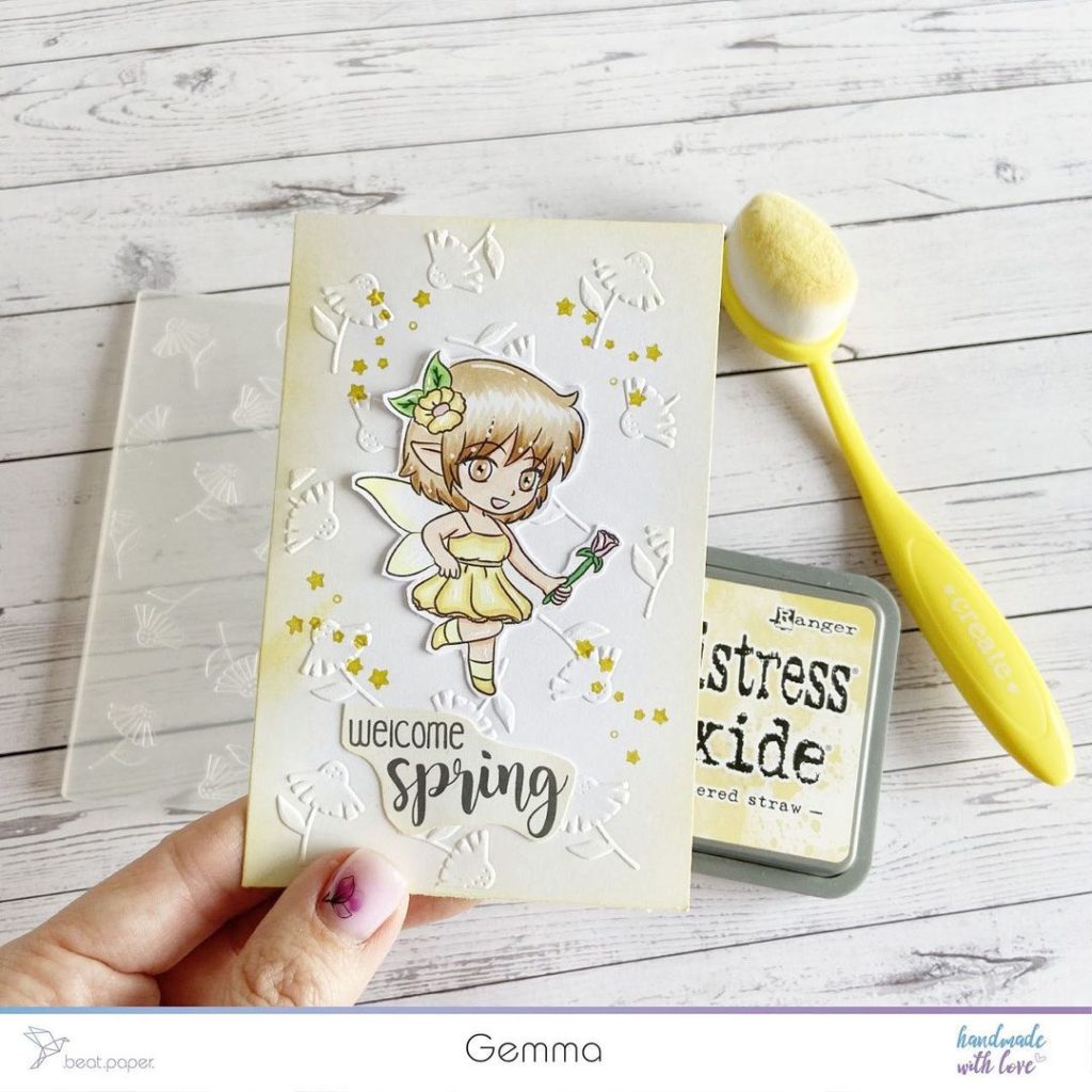 Tarjeta de primavera Diseño digital para colorear, scrapbook o manualidades