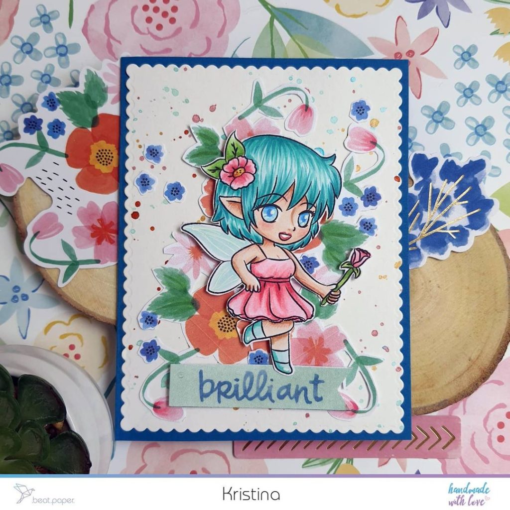 Tarjeta floral Diseño digital para colorear, scrapbook o manualidades