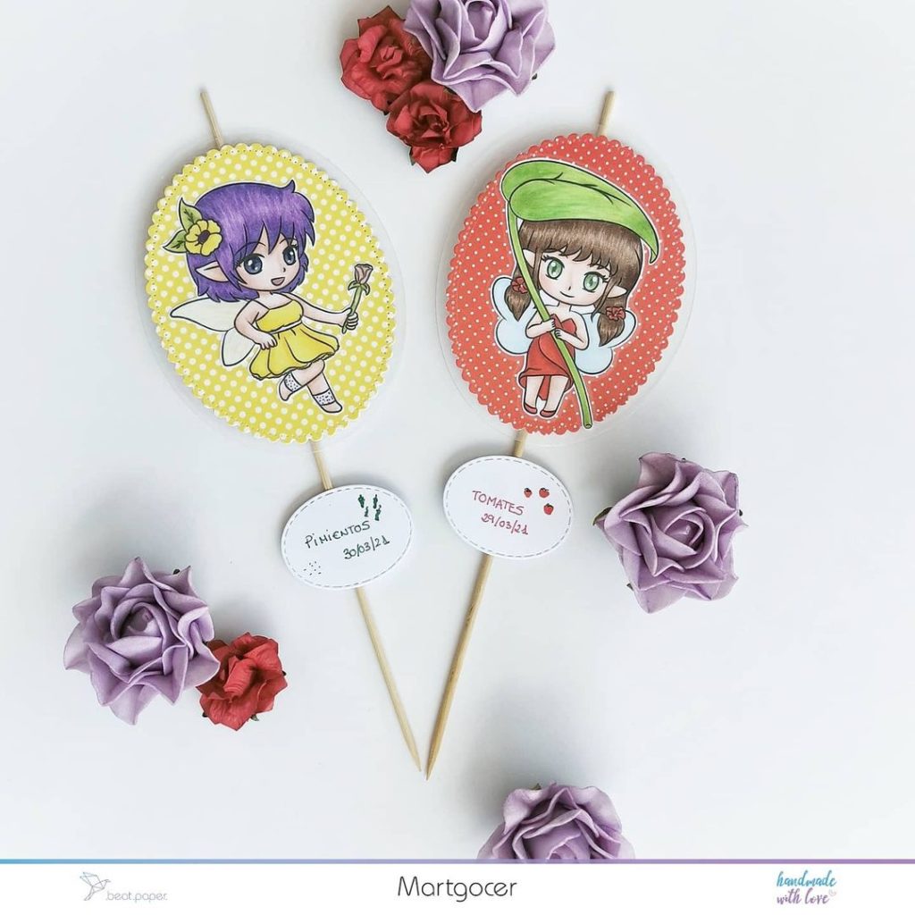 Tag para huerto Diseño digital para colorear, scrapbook o manualidades