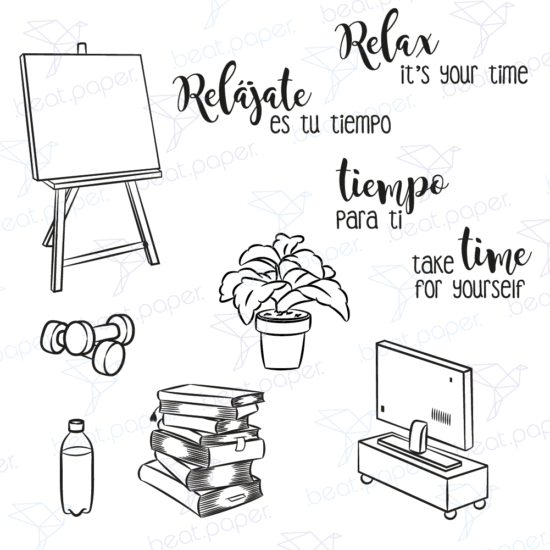 Diseño digital de relax y hobbies para colorear, scrapbook o manualidades