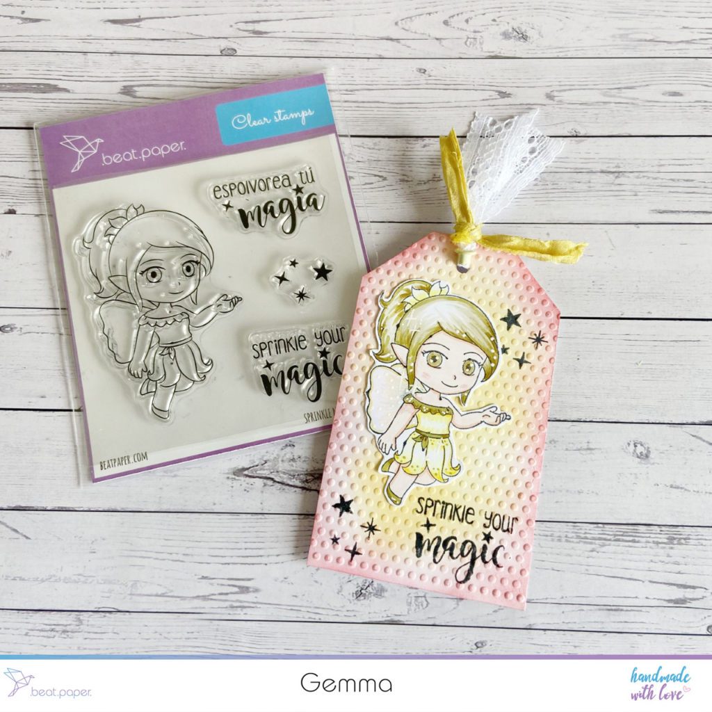 Tag mágico de hada Diseño digital para colorear, scrapbook o manualidades