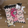 Tarjeta de catrina hecho con diseños digital para colorear, scrapbook de beatpaper