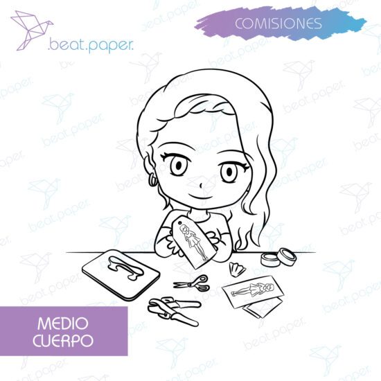 comisiones digitales personalizadas en estilo cute kawaii para colorear