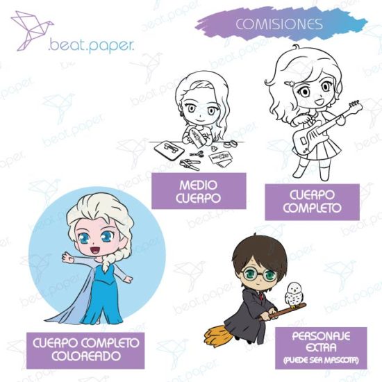 Diseño personalizado Comisiones Artista. comisiones digitales personalizadas en estilo cute kawaii para colorear