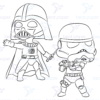 Diseño digital de star wars disney para colorear, scrapbook o manualidades Luke Skywalker y R2-D2