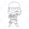 Diseño digital de star wars disney para colorear, scrapbook o manualidades Luke Skywalker y R2-D2