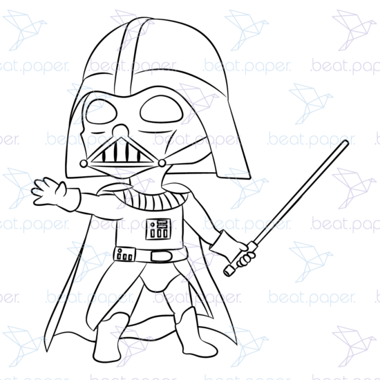 Diseño digital de star wars disney para colorear, scrapbook o manualidades Luke Skywalker y R2-D2