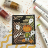 Tarjeta de calabaza hecho con diseños digital para colorear, scrapbook de beatpaper