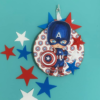 Tarjeta de capitan america hecho con diseños digital para colorear, scrapbook de beatpaper