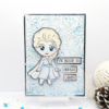 Tarjeta de frozen hecho con diseños digital para colorear, scrapbook de beatpaper
