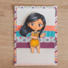 Tarjeta de pocahontas hecho con diseños digital para colorear, scrapbook de beatpaper