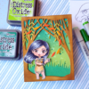 Tarjeta de pocahontas hecho con diseños digital para colorear, scrapbook de beatpaper