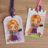 Tarjeta de rapunzel hecho con diseños digital para colorear, scrapbook de beatpaper