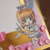 Tarjeta de sakura card captor hecho con diseños digital para colorear, scrapbook de beatpaper