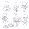 Diseño digital de The Batman para colorear, scrapbook o manualidades