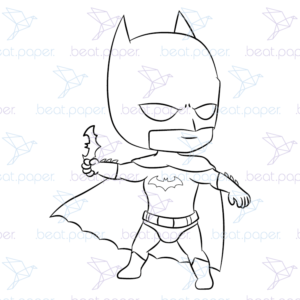 Diseño digital de The Batman para colorear, scrapbook o manualidades
