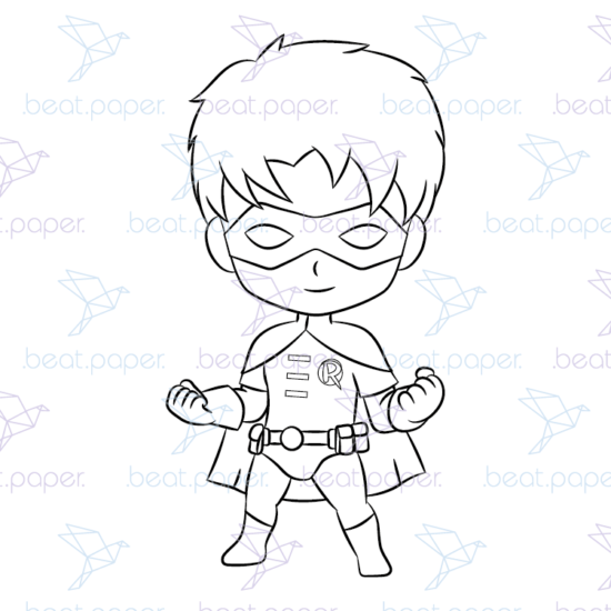 Diseño digital de Robin para colorear, scrapbook o manualidades