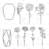 Sellos digitales de primavera flores para colorear, scrapbook o manualidades