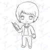 Diseño digital de stranger things para colorear, scrapbook o manualidades