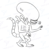 Diseño digital de Alien y Ripley para colorear, scrapbook o manualidades