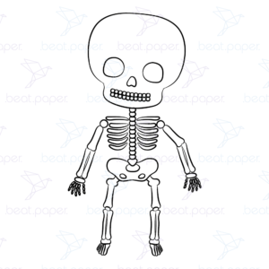 Diseño digital de esqueleto para colorear, scrapbook o manualidades