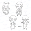 Diseño digital de demon slayer para colorear, scrapbook o manualidades