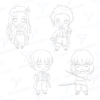 Diseño digital de demon slayer para colorear, scrapbook o manualidades