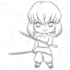 Diseño digital de demon slayer para colorear, scrapbook o manualidades Inosuke