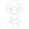 Diseño digital de zodiaco Aries para colorear, scrapbook o manualidades