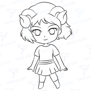 Diseño digital de zodiaco Aries para colorear, scrapbook o manualidades