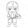 Diseño digital de Gimli para colorear, scrapbook o manualidades
