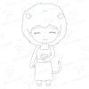 Diseño digital de zodiaco Leo para colorear, scrapbook o manualidades