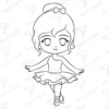 Diseño digital de ballerinas para colorear, scrapbook o manualidades