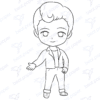 Diseño digital de Grease y el estilo retro de los 50s para colorear, scrapbook o manualidades