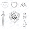 Diseño digital de Legend of Zelda para colorear, scrapbook o manualidades