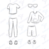 Diseño digital de Paperdoll de Aster o muñeca de papel para colorear, scrapbook o manualidades