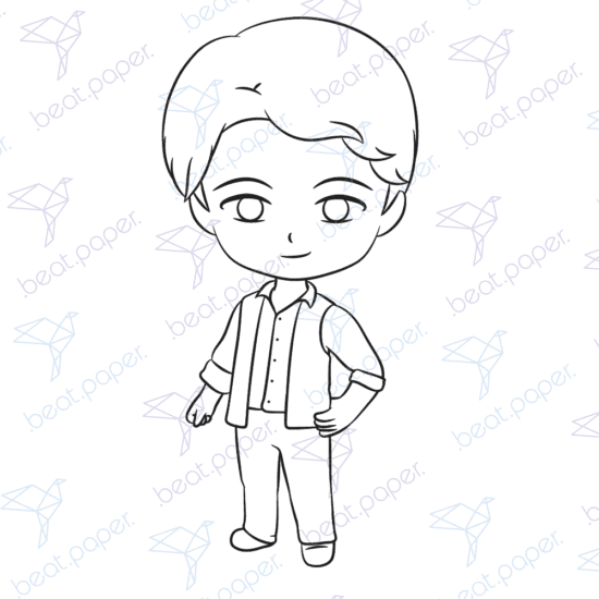 Chandler Diseño digital de la serie de tv friends para colorear, scrapbook o manualidades