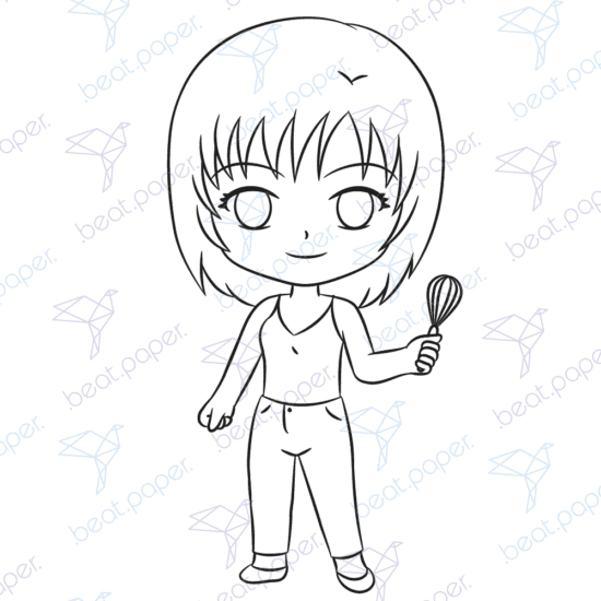 Monica Diseño digital de la serie de tv friends para colorear, scrapbook o manualidades